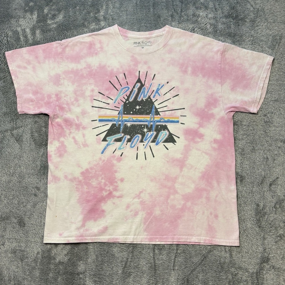 Pink Floyd Prism Tie Dye T Shirt Mens XL Band Graphic Rock Cotton Tee